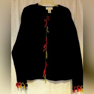 Women’s XL sweater black accented with fall colors!
